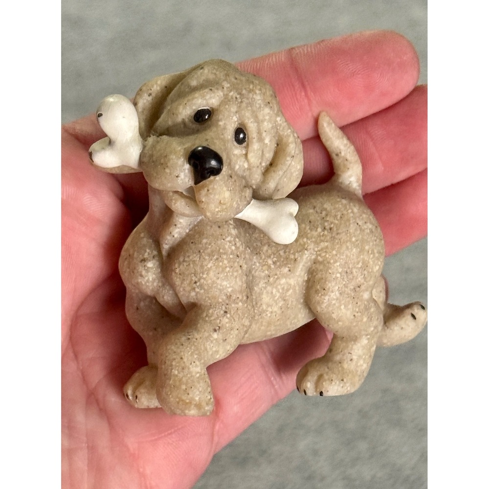 Quarry Critters Pirate Dog Figurine Second Nature Design 2001 Faux Stone Puppy